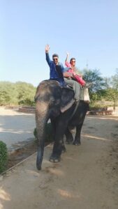 Mouli Ganguly Instagram - Chal mere sathi 2023❤️
HATHI GAON (Jaipur) is a wonderful government set up elephant sanctuary where elephants are given shelter with great love and care. The gentle giant we are riding is called PUSHPA 🐘
.
.
#mouliganguly 
#mazhersayed 
#hathigaon
#elephantride 
#jaipur 
#rajasthan