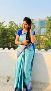 Pallavi Gowda Instagram - Poda 😏
Saree : @lakshmi_boutique29 🥰
#Saree #Traditional