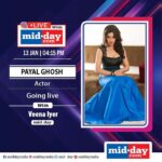 Payal Ghosh Instagram – Catch us going live with @iampayalghosh in conversation with @haso_khushraho_muskurao today at  4:15 PM!

#Midday #MiddayLive #InstagramLive #InstagramLiveSession #CelebrityLive #payalghosh