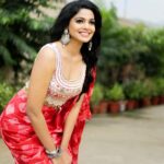 Pooja Sawant Instagram - When happiness took over ♥️🤍 Styling @prachethestylist Outfit @label_nechi Earrings @the_bling_girll @offbeatmediain Make up @vrushti_harkare Picture courtesy @joganifilms
