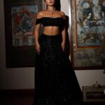 Pranutan Bahl Instagram - black is for all seasons ♣️ Outfit @sawangandhiofficial Necklace @beenarahejafinejewellery Rings @ishhaara @goldenwindow Styled by @anshikaav Assisted by @roshiijain Fashion intern @bhatia_tanisha Shot by @dinesh_ahuja Make up @shankarsawantmakeup Hair @sunny_hairr @kavitaparmar_makeup_hair