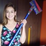 Preeti Jhangiani Instagram - I’m all smiles now that I have my hands on the Dyson V11 Absolute Pro Vacuum Cleaner! It really is the most powerful cord-free vacuum! It senses, adapts, deep cleans with three power modes and has superior filtration of even the dirt that you can’t see! Plus it’s so sweat free and easy and kinda makes you look oh so stylish! 😉 @dyson_india @dyson #dysonindia #dysonhome #dyson #dysonv11 #dysonv11absolute