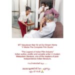 Premi Viswanath Instagram - MT Vasudevan Nair Sir at Our Dream Home ‘V Media The Complete Film Studio’ “The Legend of Indian Film Industry” Indian author, prolific and versatile writer in modern Malayalam literature, one of the masters of post-Independence Indian literature. സ്വപ്നങ്ങൾക്ക് ഒപ്പം ..... മലയാളത്തിന്റെ പുണ്യം എം ടി സർ 🙏 @vmediakochi @drvineethbhatt @maria_ransom_ @mtvasudhevan