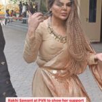 Rakhi Sawant Instagram - Rakhi Sawant at PVR to show her support for bhai jaan Salman Khan #rakhisawant #kbkj #kisikabhaikisikijaan #billibilli #salmankhan