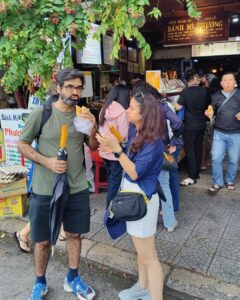 Rasika Dugal Instagram - Sharing a Bánh mì (a baguette filled with many wonders 😊) is the true test of a relationship 😀! The one at Bánh Mì Phượng #HoiAn lived up to its #AnthonyBourdain recommendation and more... One of my top three meals of the vacation. Nothing beats street food.

Needless to say... the next time round (because no one can eat just one) we got two!

#Foodies #StreetFood #BanhMi #BanhMiPhuong #Baguette #Vietnam #VietnamDiaries #Travelling #Vacation #VacationVibes