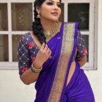 Reshma Pasupuleti Instagram - Life is full of surprises, keep yo spirits up 💙 @dharaniofficialpage outfit 🔥 Jewelry @jewelhub_chennai Saree draping @deepathomas_makeover_artistry
