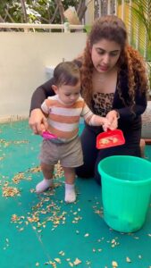 Sameera Sherief Instagram - Montessori Learning ❤️
P.S. If you think I don’t do household but teaching my son, you are mistaken my love. When needed I can do everything. Preparing my son for the same. Basic life skills ❤️
@ekamearlylearning 
#MomSon #MomAndSon #Arhaan #SyedArhaan #SameeraSherief