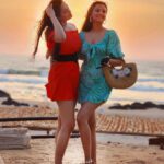 Samiksha Jaiswal Instagram - Me and my main beaches!🥂 Love and only love..🧡 . . . . . . . . . . . . . . . . . . . . #goadiaries #sisters #sunset #beach #instagood #post Goa