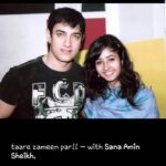 Sana Amin Sheikh Instagram - I'd auditioned for Dangal..could not get thru.. Well, this pic was taken when he'd come to promote Taare Zameen Par in our studio.. One of the sweetest interviews on my #RadioMirchi Show.. #Memories