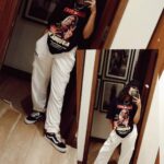 Sanjana Tiwari Instagram - Diggin graphic tees 👽 Tee and joggers from @bonkers.corner