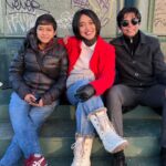 Sayani Gupta Instagram - Missing these two so much already! Sunset in Berlin yesterday! @paramitagh @sreya_without_h 14 years of crazy Reunited FTII to Europe #europediaries #teenlalona #berlinebelellapona #threesisters #coldwindwarmheart #chhotobodomaajhari #shorthairgirls Viktoria Park, Berlin