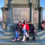 Sayani Gupta Instagram - Missing these two so much already! Sunset in Berlin yesterday! @paramitagh @sreya_without_h 14 years of crazy Reunited FTII to Europe #europediaries #teenlalona #berlinebelellapona #threesisters #coldwindwarmheart #chhotobodomaajhari #shorthairgirls Viktoria Park, Berlin
