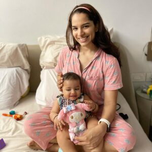 Shikha Singh Instagram - My doll with her doll “Pan” 

#growinguptoofast