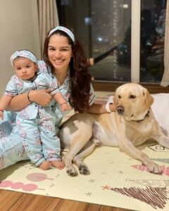 Shikha Singh Instagram - Twinning & winning the internet with these supercool pyjama sets by @nachtspree_by_namrata 💙🤍❤️