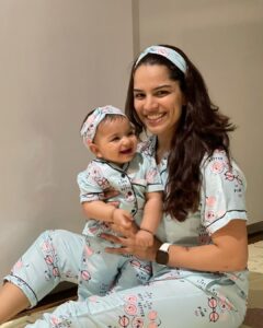 Shikha Singh Instagram - Twinning & winning the internet with these supercool pyjama sets by @nachtspree_by_namrata 💙🤍❤️