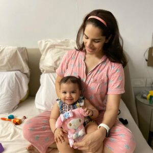 Shikha Singh Instagram - My doll with her doll “Pan” 

#growinguptoofast
