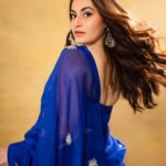 Shivaleeka Oberoi Instagram - Nargis is back 💙🦋 Outfit @kapardara_india Jewellery @sangeetaboochra Styled by @stacey.cardoz Styling team @stylebyayesha Makeup @nehaseehra Hair @kamaldeepss Photos by @theabhivalera