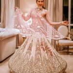 Sonnalli Seygall Instagram - Dear lehenga, u made me pose 🌹✨ Outfit: @pawanandpranav Jewellery: @anaqajewels Photograph: @the_wedding_files #pose #lehenga #weddingdiaries #traditionalvibes