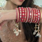 Tara Alisha Berry Instagram - Thank you @taashacraft for these AMAZING handmade bangles and earrings !! I am in LOVE with them !! #taashacraft #handmadecrafts #bangles @iyer.aarti