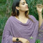 Aditi Ravi Instagram - ‘colours speak all languages’ 🔮 so lavender? see hashtags 💁🏻‍♀️ . . 📸 @axenture_media_official_ 👗 @house_of_shalabam nail @nails_by_rakhi #purity #silence #devotion #serenity #grace & #calmness !