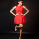 Aditi Shankar Instagram - If you’re sad , add more lipstick and attack 😄♥️🫶 . . . . . . . . . . . . . . . . Styled by : @anuvardhan 💄: @pinkylohar 📸: @kiransaphotography