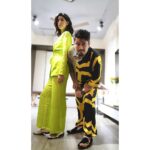 Aishwarya Sakhuja Instagram - Happy colours turn us into a happy duo... Outfits by @labelshivaninirupam @rohitnag9 #rohitaishwarya #couplegoals #happycolors #stylefashion #neon #rohitash #roash #aishwaryasakhuja #rohitnag #stylemeup