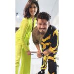 Aishwarya Sakhuja Instagram - Happy colours turn us into a happy duo... Outfits by @labelshivaninirupam @rohitnag9 #rohitaishwarya #couplegoals #happycolors #stylefashion #neon #rohitash #roash #aishwaryasakhuja #rohitnag #stylemeup