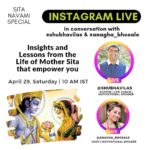 Anagha Bhosale Instagram - How important it is that we all women should be learning & implementing mata Sita’s characteristics in our lives! Get ready for beautiful unheard stories about mata Sita #sitanavami special!! Hope u all keep your questions ready! @shubhavilas