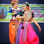 Asha Sharath Instagram - It was so much fun dancing with my daughter as lord Krishna and Radha at Pisharikkal Temple 🙏💙💜💖 #krishna #radha #radhakrishna