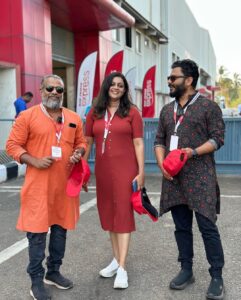 Aswathy Sreekanth Instagram - When Air India express took Kochin Biennale to the skies ❤️
Adaptation of GS Smitha’s original acrylic painting became the new tail art iconography for Air India express! So proud and happy to witness the event 

@kochibiennale @officialairindiaexpress @airindia.in  @keralatourism 
#kochibiennale #muzrisbiennale #airindiaexpress #art #tailart #biggestcanvas