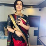 Chaitra Reddy Instagram - Just to be focus 🧘‍♀️ Jewellery : @methurna_collections ❤️ Saree : @shreelatha_c ❤️