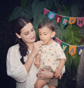 Dia Mirza Instagram - 2 years of Magic with this little Master 😍🐯🙏🏻 Thank you my jaan Avyaan Azaad for choosing me as your mother. Nothing gives me more joy! 

The 14th of May will always be my most favourite day 🌏 

#SunsetKeDivane #Latergram #IYKYK 

@vaibhav.rekhi @deepamirza @samairarekhi @rekhi.poonam
