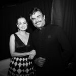 Dia Mirza Instagram - On popular demand from so many of my friends that this photo needs to be a separate post in itself. Such nostalgia to see @diamirzaofficial & @actormaddy together and able to photograph them in one frame. #iifa2023 #backstage #diaMirza #madhavan #rhtdm #nostalgia #bollywood #zarazara Yas Island, Abu Dhabi