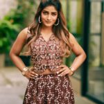 Dimple Hayathi Instagram - Outfit - @poornima.ns_official Earrings - @arnimaa_thehouseofaccessories Stylist - @sandhya__sabbavarapu Styling team - @rashmi_angara @thumu_bhavana