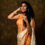 Faria Abdullah Instagram - Hope your Holi was as colourful as your mind is 🌈 Styled by @officialanahita Saree: @varuni_couture Footwear: @septembershoes Pic: @infini8stories