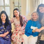 Gauahar Khan Instagram - The nicest , purest , most loving souls that I am blessed to have in my life ! ❤️ thank you @ushakakadeofficial ji and @komal_rohan_deshmukh for making my pregnancy so special! Love you ! 🌺 Mumbai, Maharashtra