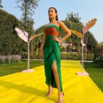 Gauahar Khan Instagram - Go Green 💚 @inreallovenetflix Outfit: @janandapril Jewellery: @ishhaara styling : @devs213 assisted by @krutikaa_sharma Delhi, India