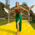 Gauahar Khan Instagram - Go Green 💚 @inreallovenetflix Outfit: @janandapril Jewellery: @ishhaara styling : @devs213 assisted by @krutikaa_sharma Delhi, India