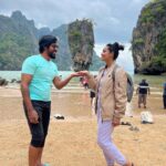 Gayathri Yuvraaj Instagram - Well spent holiday.. A much needed break with loads of memories ❤️ @gtholidays.in made a good job - may it be customising the itineraries or handling our comforts they were amazing!! #jamesbondisland #thailand #anniversary #memoriesforlife James Bond Island, Phuket