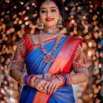 Gayathri Yuvraaj Instagram - 😍😍 MUA- @hastachehra7 Hairstyle - @beautylook_by_naina Photography - @kandys_moments Saree- @ravikkai_selai Blouse- @mokshe_rental_destination Jewellery - @prathyusha_bridal_jewellery Location - @thesecretgardenshootingspot