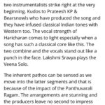 Haricharan Instagram - So thankful to @extragavanza for reviewing and featuring my original indie song ‘Uyirin Osai’ alongside other amazing songs and their artists!! Ever grateful to the lovely artists who worked with me on this. First and foremost, thanking my friend @haricharanmusic , my mentor @keithpeters_bassman sir, buddies @prateeshkp and @mukundanraman and lastly but definitely not the least, my bestie girl @girl_flautist and @sravya.vainika for coming forward and contributing their bit to this piece of mine. Thank you @kartik_chakradhar for all the extra inputs and support. Many thanks to @sureshpermal and @midhunmanojj for bringing in a lovely output as well. 😇♥️🥰 Listen to both ‘Uyirin Osai’ (Tamizh) and ‘Kaivasam’ (Telugu) on Spotify, Apple Music and on my YouTube channel through the link in my Bio 😊👍🏼 #indiemusic #uyirinosai #kaivasamthesong #isvioriginals