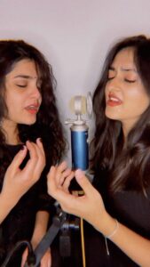 Harika Narayan Instagram - Our first song together “Theme of Miss India” from #missindia 

One of my most favourite tracks from @musicthaman sir! Programming & composition is my forever favourite!🙏🏻🎵🎧 

For now Programming - @sruthiranjani 😁😋

Mix & master - @srinath_komanduri 😇

@narencloseup @keerthysureshofficial 🤍