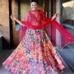 Helly Shah Instagram - Beaming like a Rose 🌹 Lehenga (That I am obsessed with ) ~ @lapink_by_knareshkumar ❤️✨ Clicked by ~ @kapil_photo_graphy