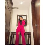 Helly Shah Instagram - Calling all pinkaholics 💖 Styled by @natashaabothra with @priyankaa.a_91 Assisted by @viiddz Outfit @label.san Earrings & Ring @mozaati