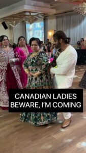 Karanvir Bohra Instagram - Bachna-E-Aunties, (and everyone else).. lo main aa gaya! 😈

The Canadian summertime has started and so have the weddings.. this was our first of the season! 😄

Thank you @gulzarnanda_ and #mimiyu for such a fun cocktail party! One event down.. four more to go!! 😄👍 #willyumarryme