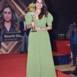 Keerthi shanthanu Instagram - 🌿 Wearing @zol_studio @subikanifabint 🌿 at the #RealisticAwards2023 @pakwanchennai Thank you for the honour💚