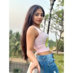 Khushi Dubey Instagram - Lemme be your gush of thrill eh!?❤️‍🔥 . . . #khushidubey #khushians #perfectlighting #fashion #beauty #potrait #love #cute #denim #naturelover #pink #babypink #style #daylight #eveningvibes