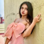 Khushi Dubey Instagram - Dreams make those eyes more mesmerising than mascara ever can…🦋 . . . #khushidubey #khushi #dream #dreambig #workhard #khushians #love #aspire #enchant #babypink #bodycon #dress #outfitoftheday #outfitinspiration #terrace #potrait #style #fashion #beauty India