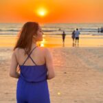 Kritika Sharma Instagram - Look for the magic in every moment! #sunset #goa #goadiaries #goabeach #sea #sharmasisters #siblings #vacation #goa2023 Goa