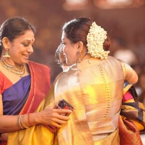 Kushboo Instagram - Celebration is all about love, hugs and happiness. ♥️♥️

#ponniyinselvan 
#PS2AudioTrailerLaunch
@suhasinihasan #AishwaryaBachchan
@shobana_danseuse 
@anisundar_